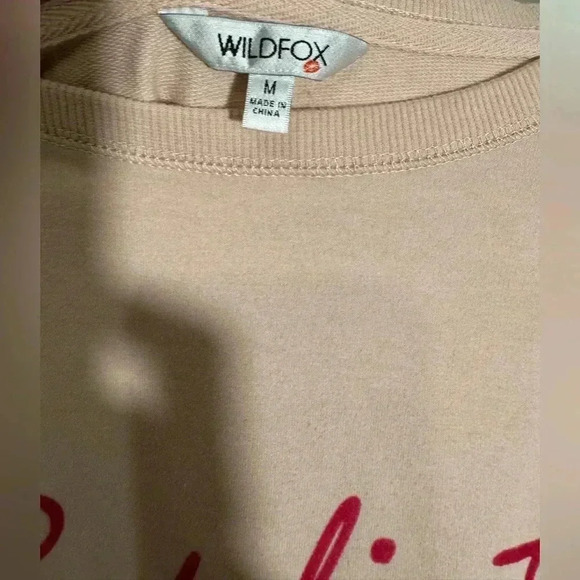 Wildfox Henley But First Cocktails Statement Long Sleeveve Pullover Sweater Sz M - Picture 6 of 12